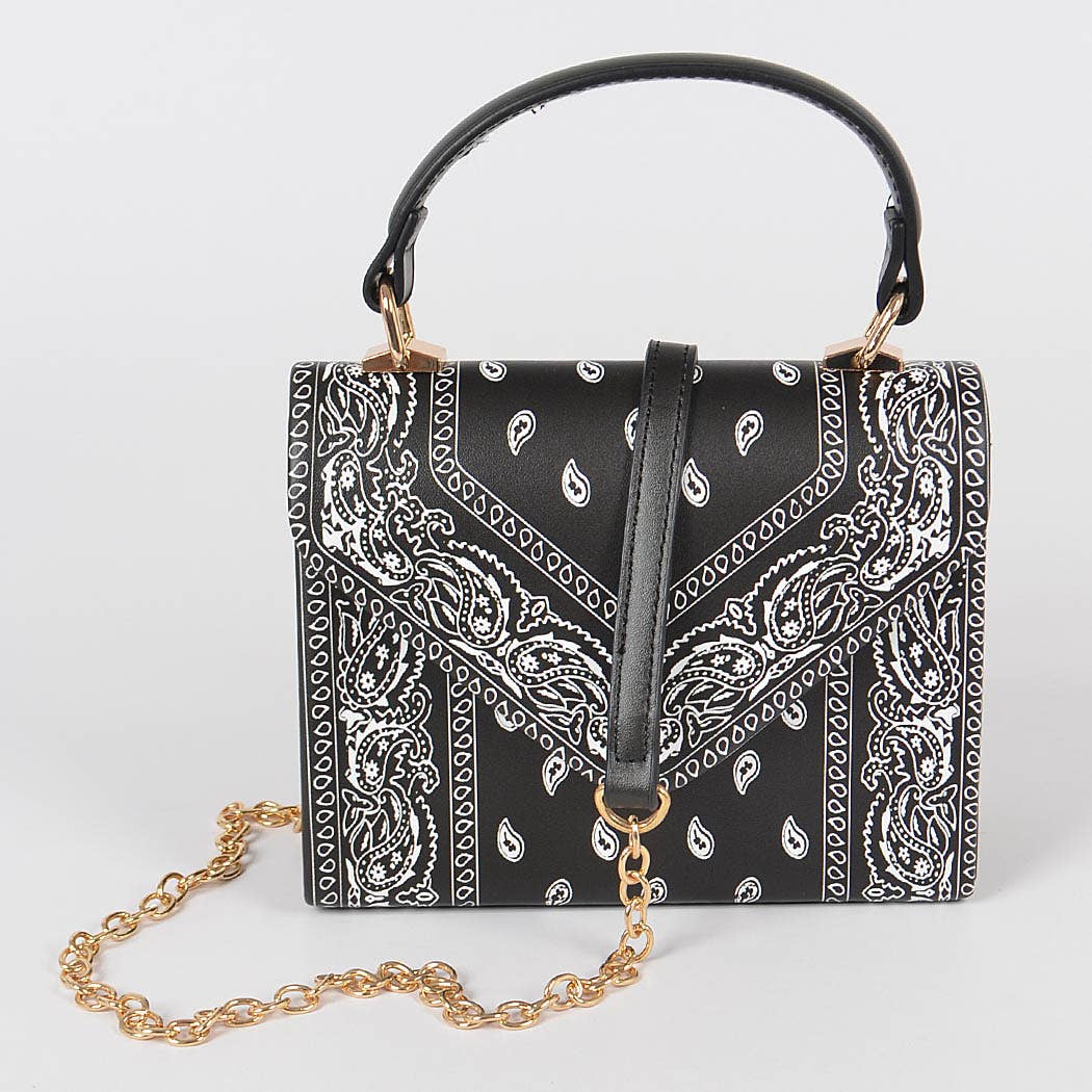 Bandana Print Handle Cross Body Bag