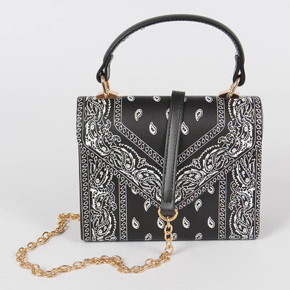 Bandana Print Handle Cross Body Bag