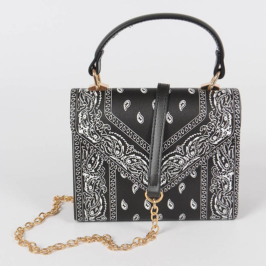 Bandana Print Handle Cross Body Bag
