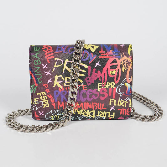 Oversized Chain Graffiti Cross Body Bag