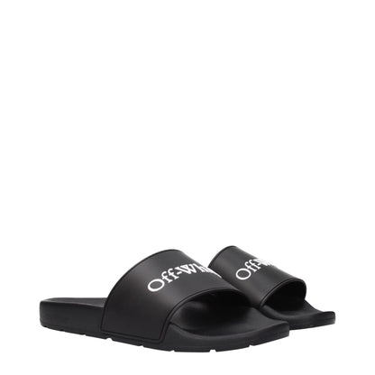 Off-White Black Cotton Slippers