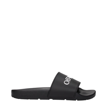 Off-White Black Cotton Slippers