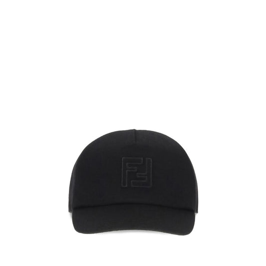 Fendi Black Wool Cap (Baseball Hat)