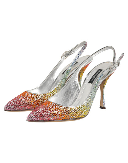 Dolce & Gabbana Multicolor Sequin Slingback Pumps