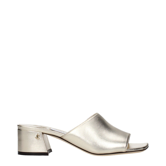 Jimmy Choo Gold Leather Platform Sandals