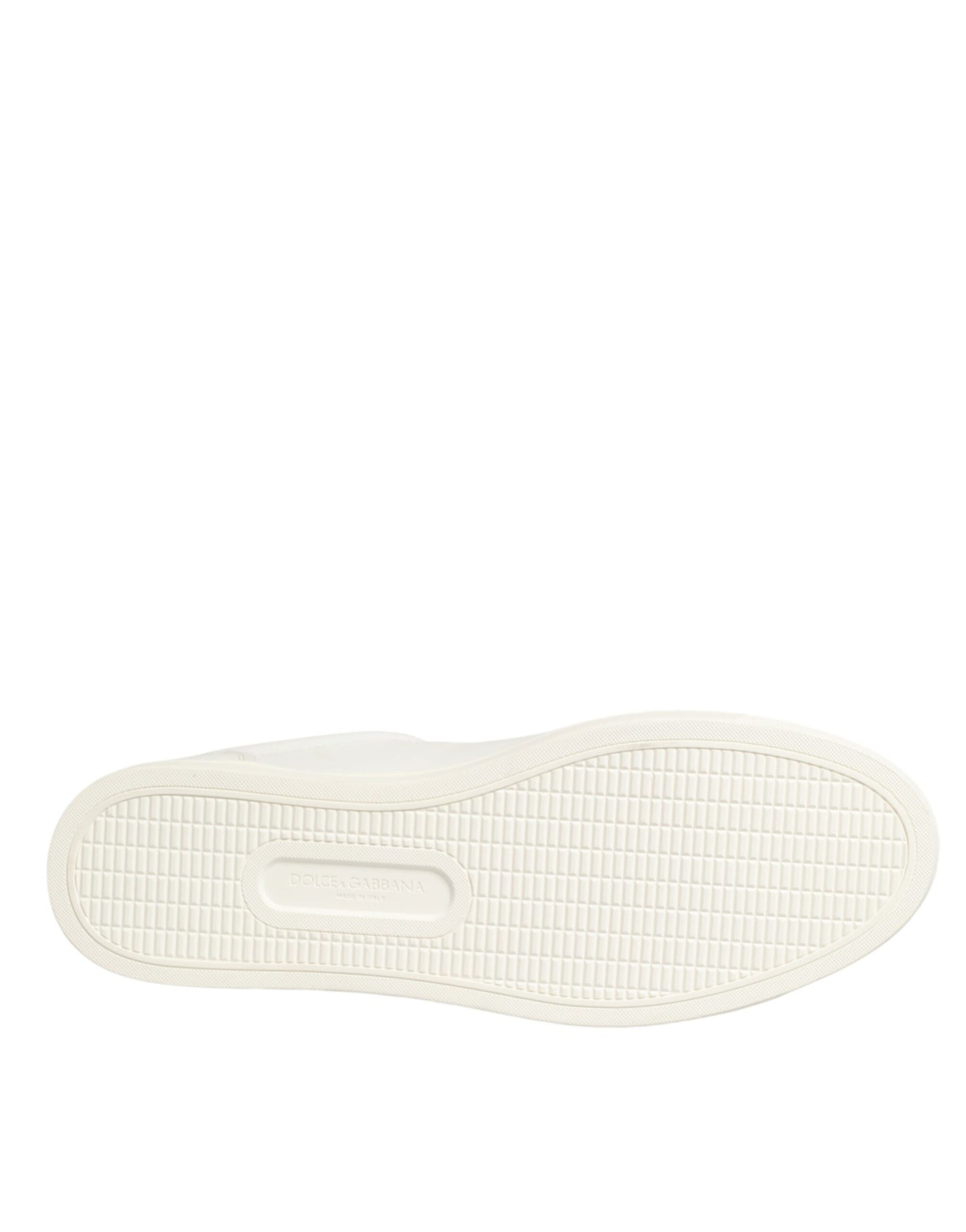 Dolce & Gabbana White Leather Heart Embellished Sneakers Shoes