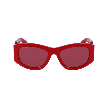 Ferragamo Red Acetate Sunglasses