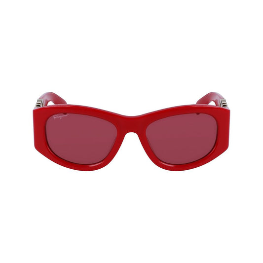 Ferragamo Red Acetate Sunglasses