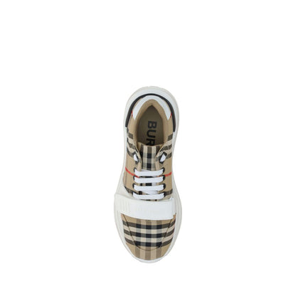 Burberry Beige Cotton Athletic Sneakers