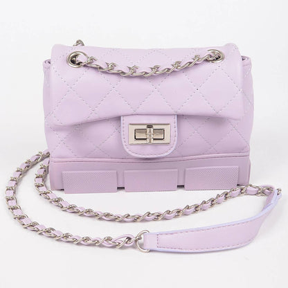 Quilted Shoulder Bag W/rubber Bottom