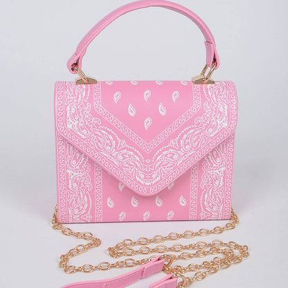 Bandana Print Handle Cross Body Bag