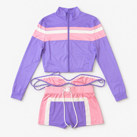 The Everyday Colorblock Three-Piece Short Set