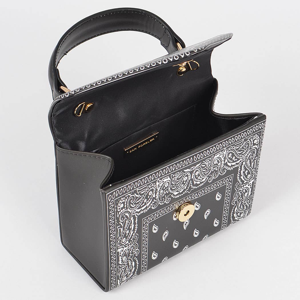 Bandana Print Handle Cross Body Bag