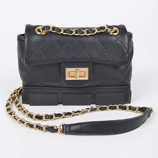 Quilted Shoulder Bag W/rubber Bottom