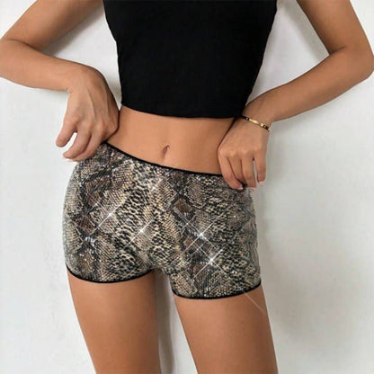 Leopard sequined party shorts