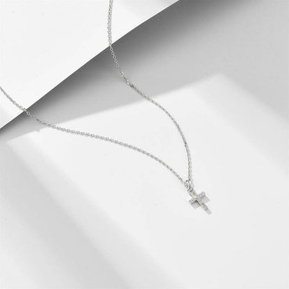 Dainty Cross Charm Pendant Necklace in 925 Sterling Silver
