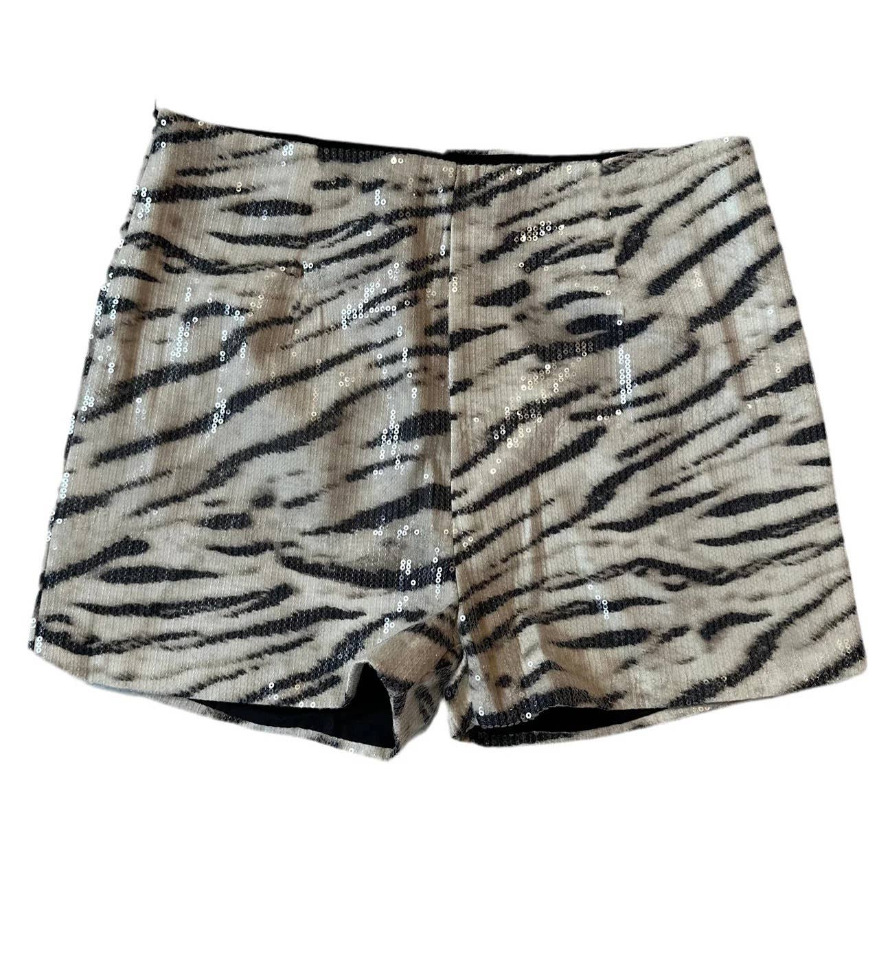 Leopard sequined party shorts