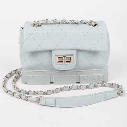 Quilted Shoulder Bag W/rubber Bottom