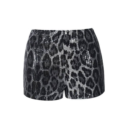 Leopard sequined party shorts