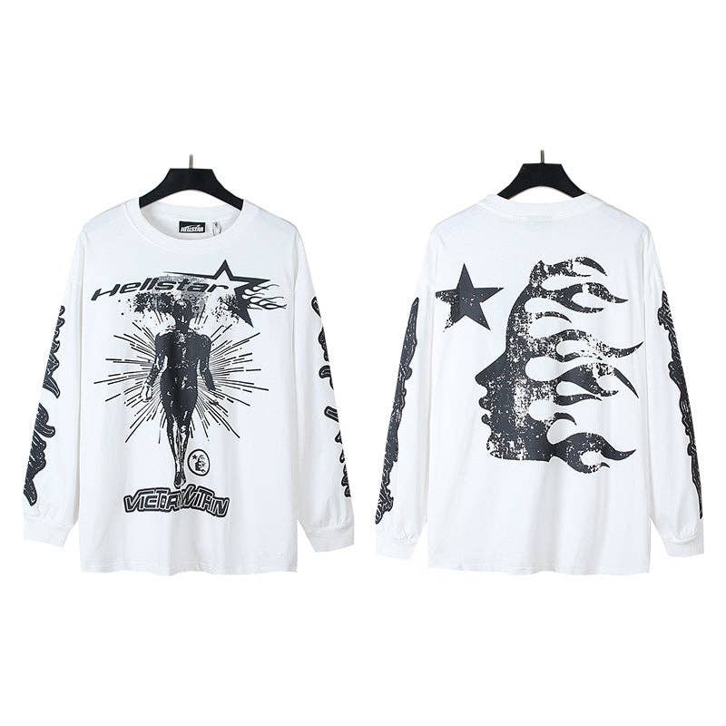 Hell Style Graphic Long Sleeve T-Shirt for Men
