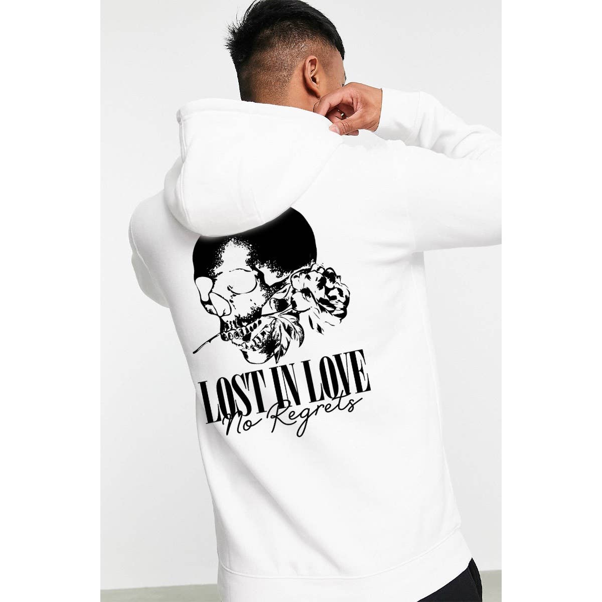 LOST IN LOVE SKULL  GRAPHIC  MENS HOODIE