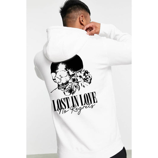 LOST IN LOVE SKULL  GRAPHIC  MENS HOODIE