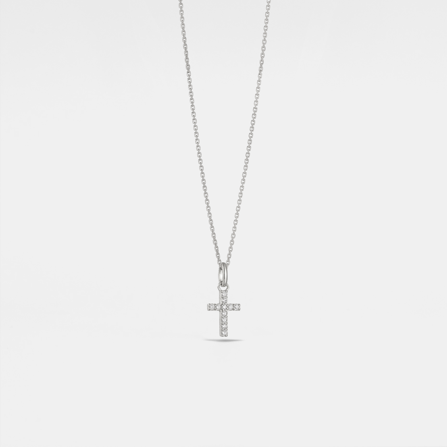 Dainty Cross Charm Pendant Necklace in 925 Sterling Silver