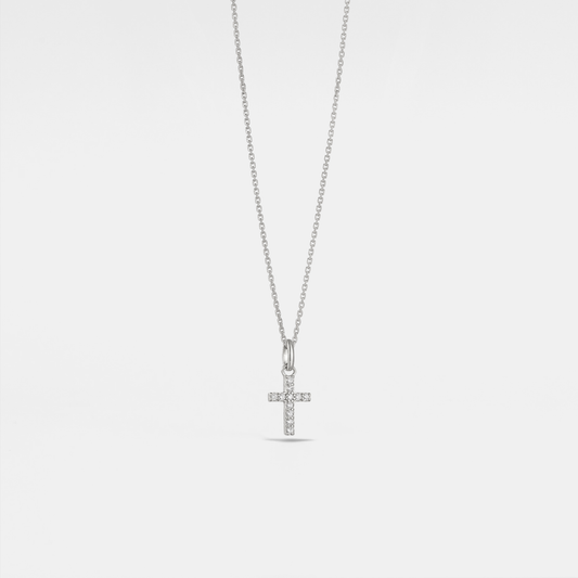 Dainty Cross Charm Pendant Necklace in 925 Sterling Silver